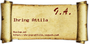 Ihring Attila névjegykártya